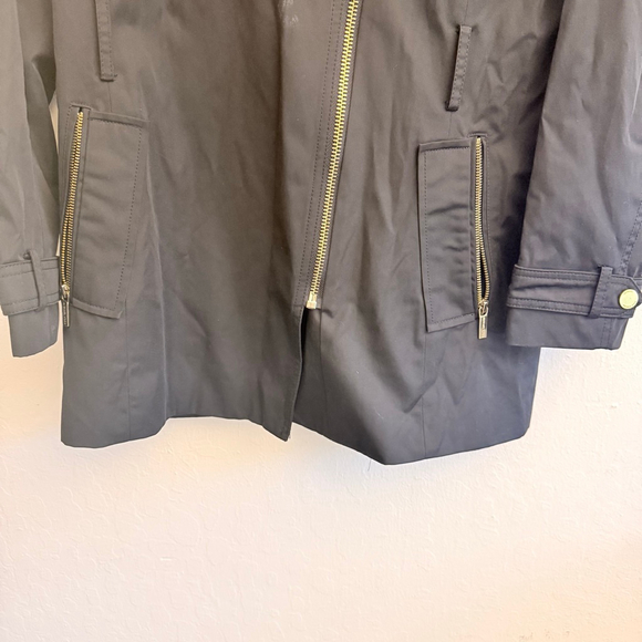 Michael Kors Women's Black Full Zip Trench Coat Size Small - Picture 3 of 6